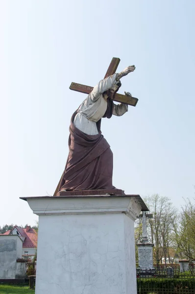 Wysokie Kolo Polonia Abril 2018 Jesucristo Con Cruz Parroquia Santísima — Foto de Stock