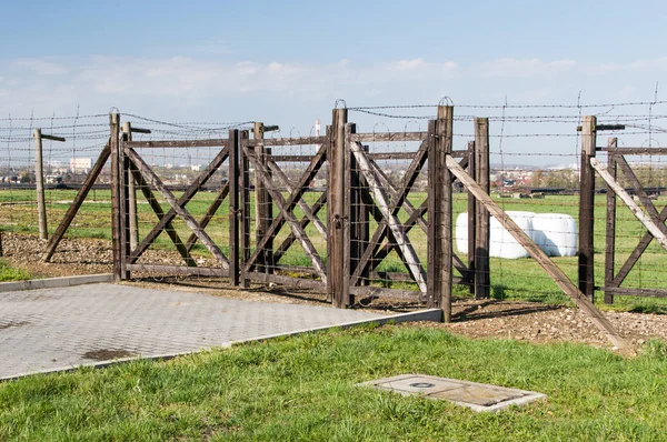 Lublin Polonia Abril 2018 Puerta Madera Majdanek Campo Concentración Nazi — Foto de Stock
