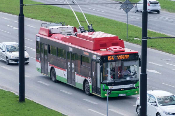 Lublin Poland April 2018 Trolleybus Street Public Transport Lublin — Stock Photo, Image