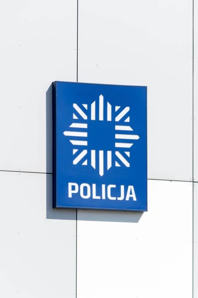 Ryki Polonia Abril 2018 Logotipo Firma Policía Polaca — Foto de Stock