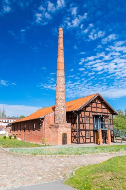Tarihi endüstriyel mimarisi bina (Lehçe: Zabytek architektury przemyslowej), Olsztyn, Polonya.