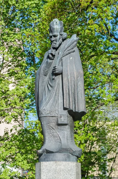 波兰奥尔什丁 2018年5月1日 奥尔什丁老城 Nepomuk 的雕像约翰 — 图库照片