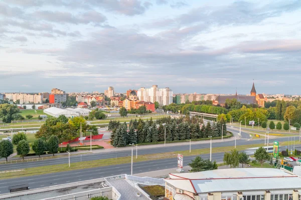 Beautiful panoramic view of Kaliningrad in the evening. — Stock Photo, Image