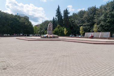 Kaliningrad, Rusya - 5 Ağustos 2019: Mareşal Vasilevsky 'nin Anıtı.