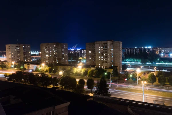 A view of the night city of Kaliningrad, Russia. — Stock Photo, Image