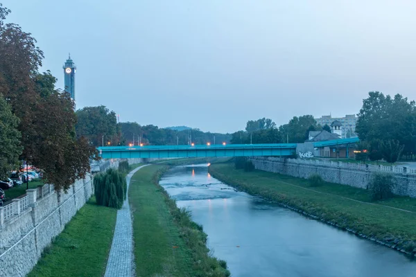 Ostravice River in early morning in Ostrava, Czech Republic. — 图库照片