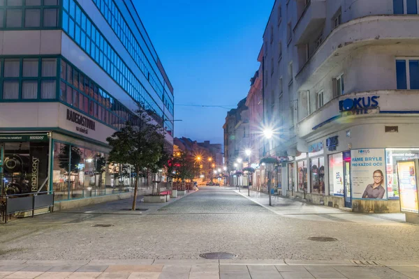 28 rijna (engl.: 28. Oktober) street in ostrava at night. — Stockfoto