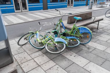 Stockholm 'de üç Eu-Bisiklet.
