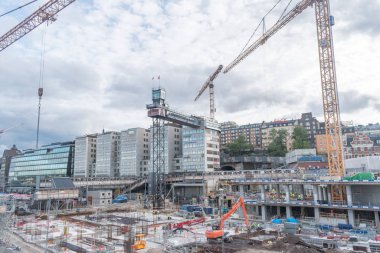 Katarinavagen köprüsü yakınlarında inşaat.