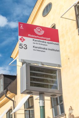 Stockholm 'deki Riddarhustorget otobüs durağı..