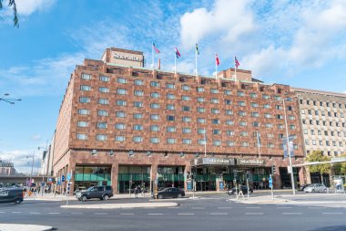 Sheraton Stockholm Oteli manzarası. Sheraton Otelleri ve Resorts, Marriott International 'ın sahibi olduğu uluslararası otel zinciri..