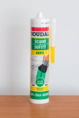 Beyaz akrilik sudal tüp.