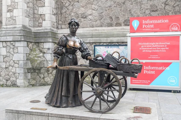 Statue of Molly Malone and her cart at the current location on Suffolk Street. — Stock Photo, Image