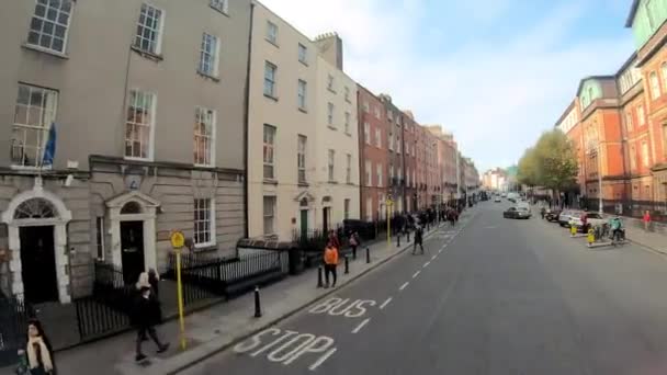 Дублин Ирландия Ноября 2019 Года Вождение Центре Дублина — стоковое видео