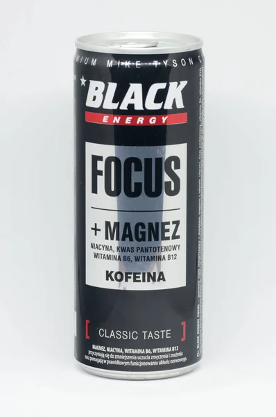 Bebida energética Black Focus con magnesio y cafeína . — Foto de Stock