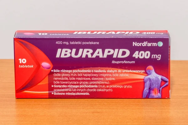 Pack of Iburapid medical with ibuprofen. — Stock Photo, Image