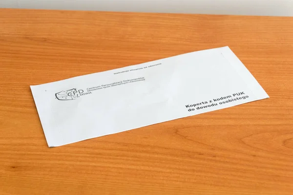 Envelope with the Puk code for Polish Id. — стокове фото