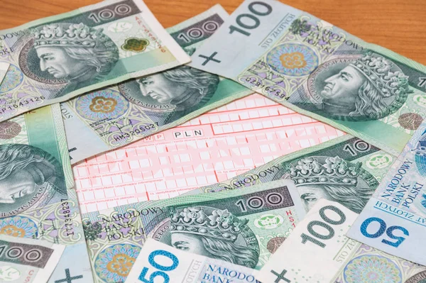 Payment tax form with tax inscription in polish language and polish money. — Stock Photo, Image