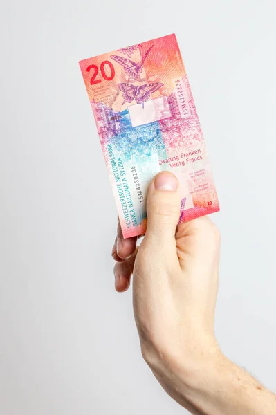 Банкнота 20 швейцарских франков . — стоковое фото