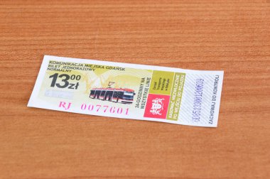 ZTM Gdansk 'ın toplu taşıma için 24 saatlik bilet.