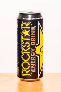 Pruszcz Gdanski, Polonya - 23 Şubat 2020: Rockstar Enerji İçeceği.