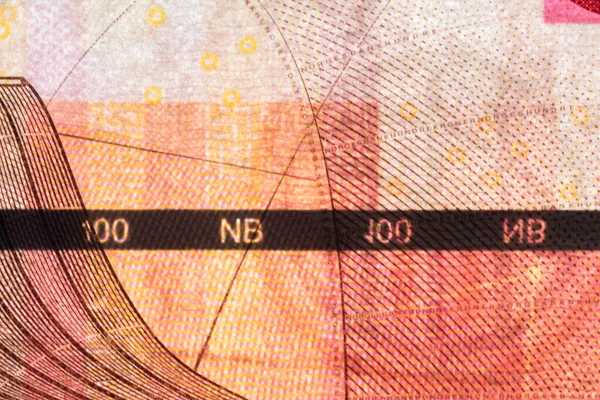 Plastic Security Strip 100 Nok Banknote Security Strip Norwegian Krone — Stock Photo, Image