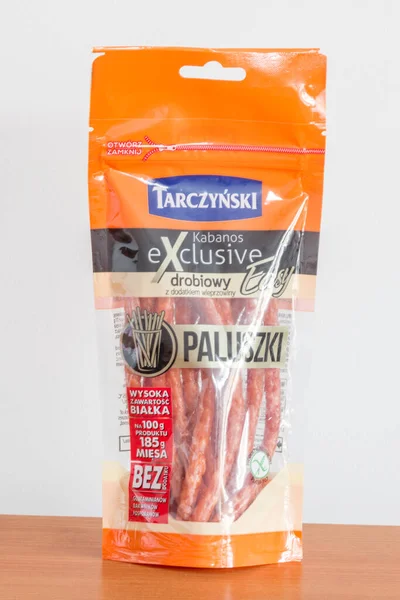 Pruszcz Gdanski Poland Березня 2020 Tarczynski Exclusive Chicken Kabanos Stick — стокове фото