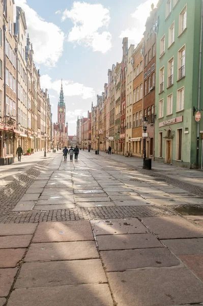 Gdansk Pologne Mars 2020 Rue Long Lane Dans Vieille Ville — Photo