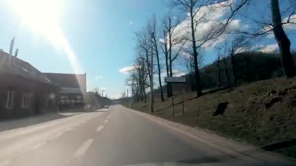 波兰格但斯克 2020年3月22日 Covid 19流行期间空旷的城市街道 从车上看 — 图库视频影像