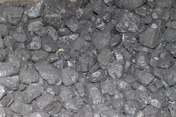 Viel Kohle Mineralische Schwarze Würfel — Stockfoto