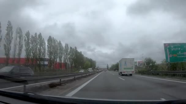 Kowale Polonia Mayo 2020 Conducir Día Lluvioso Autopista Tricity Conocida — Vídeos de Stock