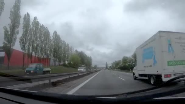 Kowale Polonia Mayo 2020 Conducir Día Lluvioso Autopista Tricity Conocida — Vídeo de stock