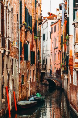 Güzel cadde görünümü İtalya Venedik seyahat turizm kavramı