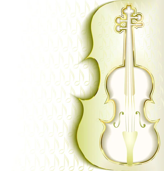 Fondo de música blanca con violín clásico — Vector de stock