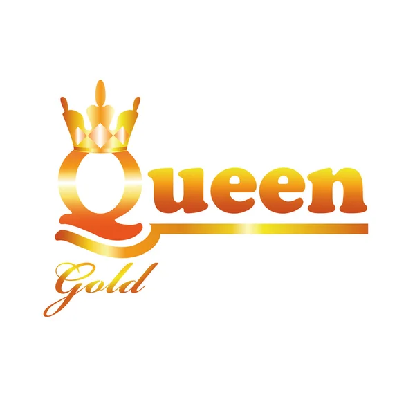 Logo złoty Queen — Wektor stockowy