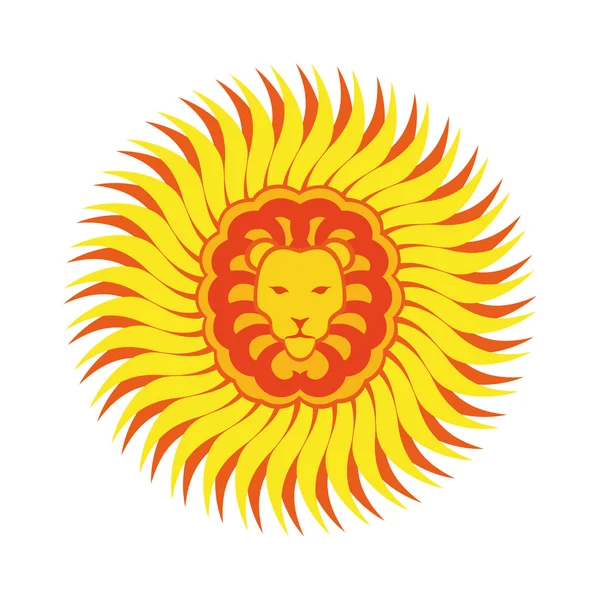 Logo Leeuw-zon — Stockvector