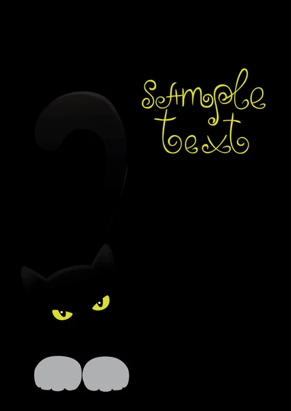 Black cat at night — Stock Vector