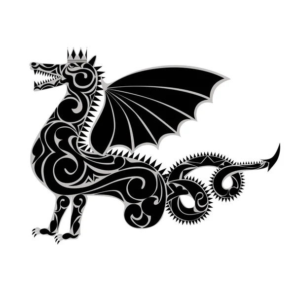 Дракон в королевской короне — стоковый вектор