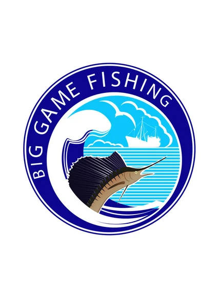 Logo Grande gioco di pesca — Vettoriale Stock