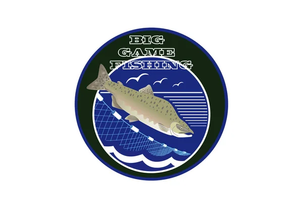 Logo Grande gioco di pesca — Vettoriale Stock