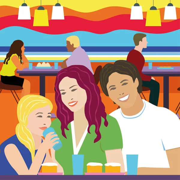 Les gens dans un café — Image vectorielle