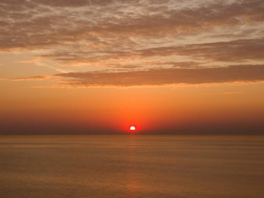 Chicago sunrise over Lake Michigan clipart