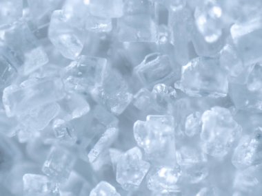 Açık küp tuz kristallerinin karmaşık ortak pişirme madde, koruyucu ve aroması ayrıntılarıyla gösterilen yığını bir aşırı closeup makro mikroskobik görüntü.