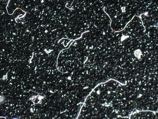 Immagine Microscopica Molecole Polvere Particelle Stringhe Trefoli Sfondo Nero — Foto Stock