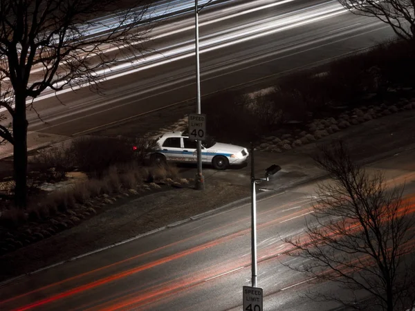 Чикаго Иллинойс Января 2018 Года Полиция Чикаго Наблюдает Проездом Машин — стоковое фото