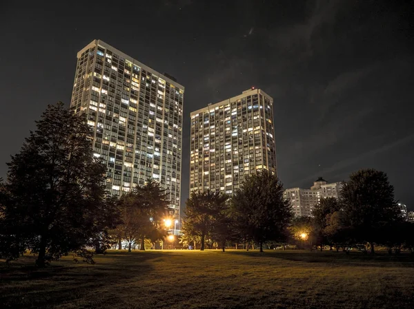 Chicago Julio 2017 Condominios Hormigón Vidrio Gran Altura Largo North —  Fotos de Stock