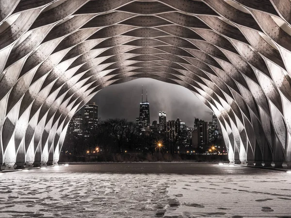 Chicago January 2018 People Gas Pavilion Designed Architect Jeanne Gang — Stock Photo, Image