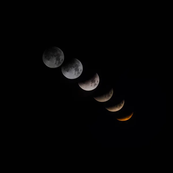 Nahaufnahme des seltenen superblauen Blutmondes totaler Mond ec — Stockfoto