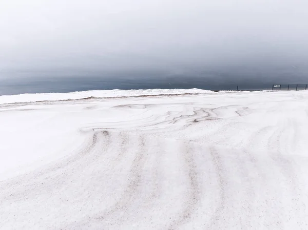 Beautiful Winter Landscape View Shores Lake Michigan Evanston Illinois Chicago — Stock Photo, Image