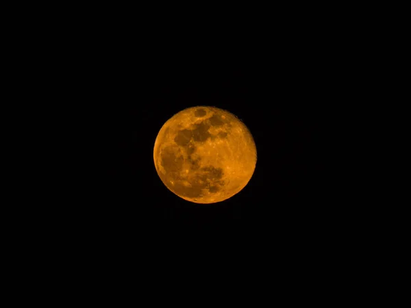 Beautiful Dramatic Close Photograph Full Waning Gibbous Phase Moon Appearing — Stock Photo, Image